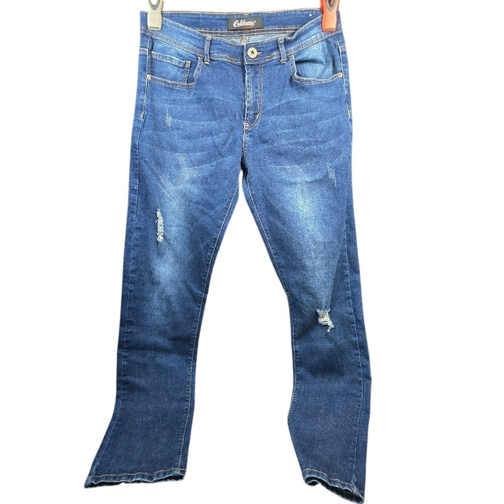 California Vintage Womens Distressed‎ Skinny Jeans  Wash Blue Size 34 Distressed